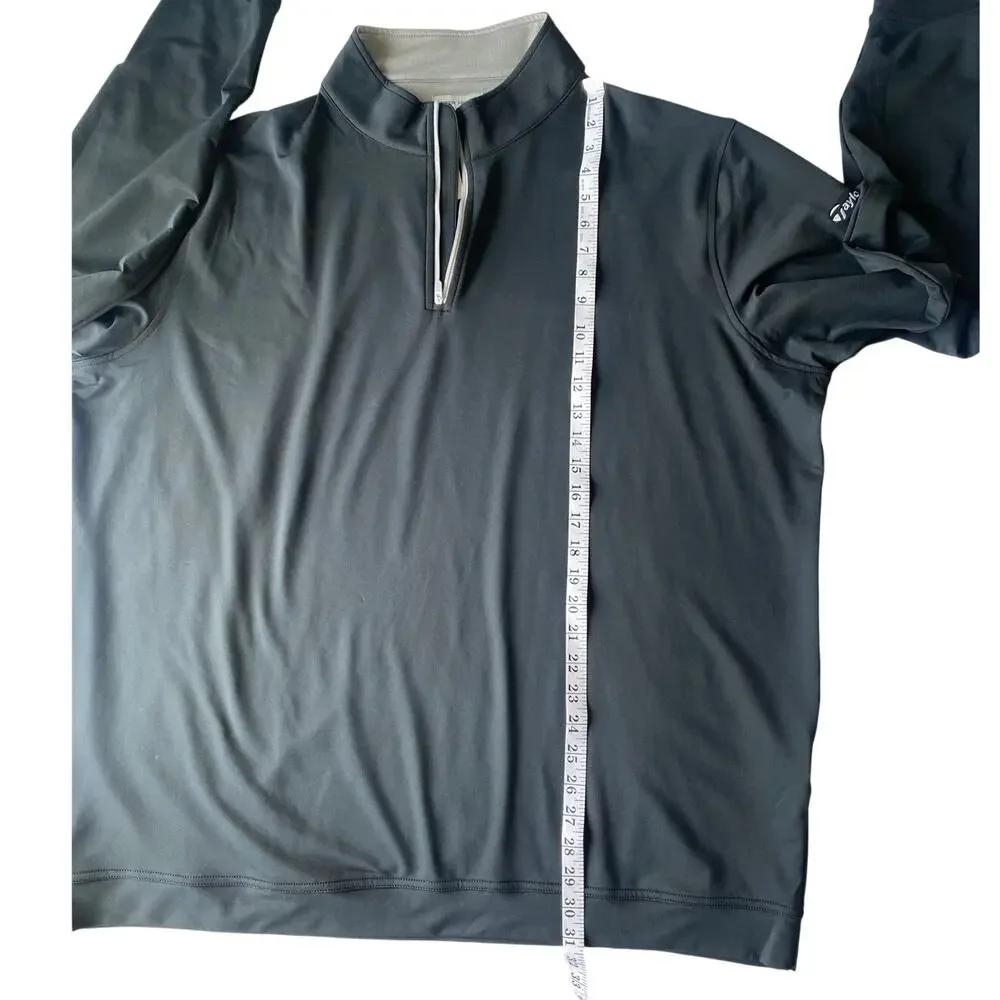 Peter Millar Crown Sport Perth Performance Pullover 1/4 Zip Black NEW Size 3XL